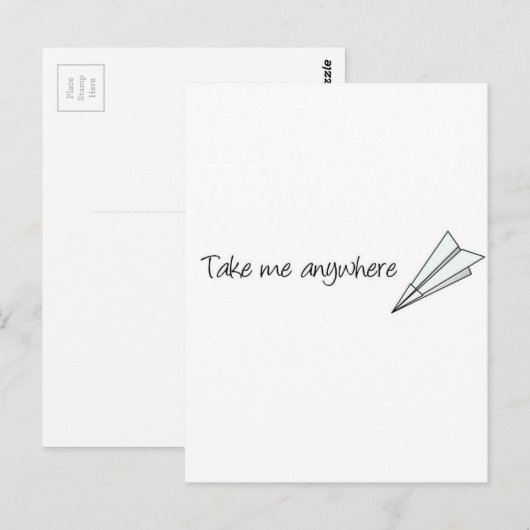 Neem me overal mee briefkaart (Voorkant / Achterkant)
