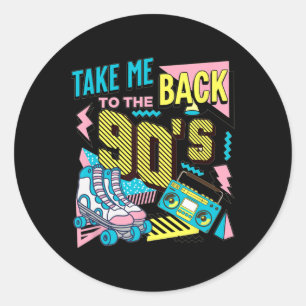 Neem me terug naar de jaren 90 Retro Vintage Hallo Ronde Sticker