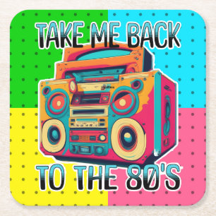 Neem me terug naar de jaren tachtig   Retro Vibe Kartonnen Onderzetters