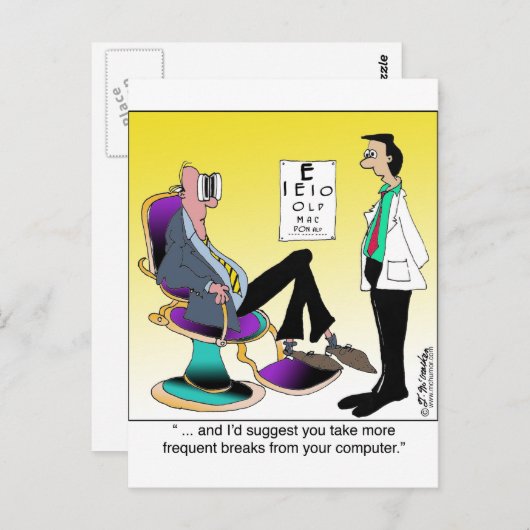 Neem meer computeronderbrekingen briefkaart (Voorkant / Achterkant)