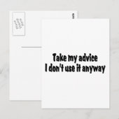 Neem mijn advies, ik gebruik het toch niet briefkaart (Voorkant / Achterkant)