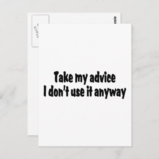 Neem mijn advies, ik gebruik het toch niet briefkaart (Voorkant / Achterkant)