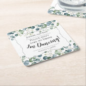 Neem mijn drankje niet, ik dans aangepaste eucalyp kartonnen onderzetters (Schuin)