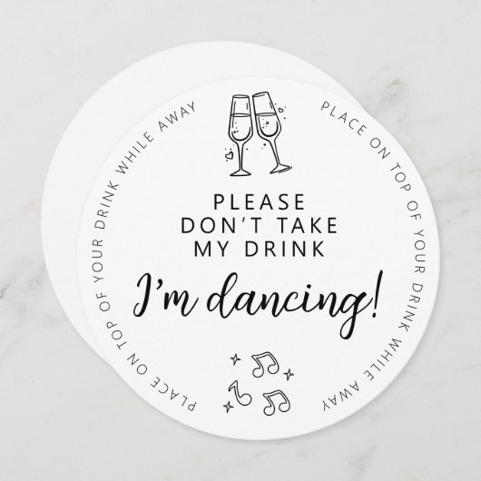 Neem mijn Drink alsjeblieft niet zo elegant modern Kaart (Voorkant / Achterkant)