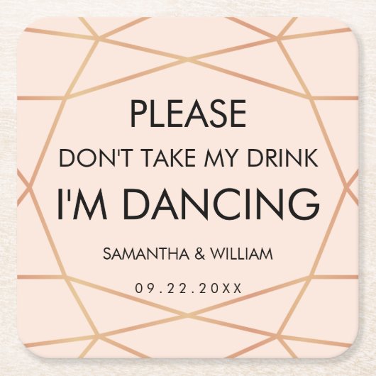 Neem mijn Drink bruiloft Onderzetter niet | Aangep (Voorkant)