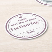 Neem mijn Drink naam geen Paarse bruiloft. Ronde Kartonnen Onderzetter (Gebogen)