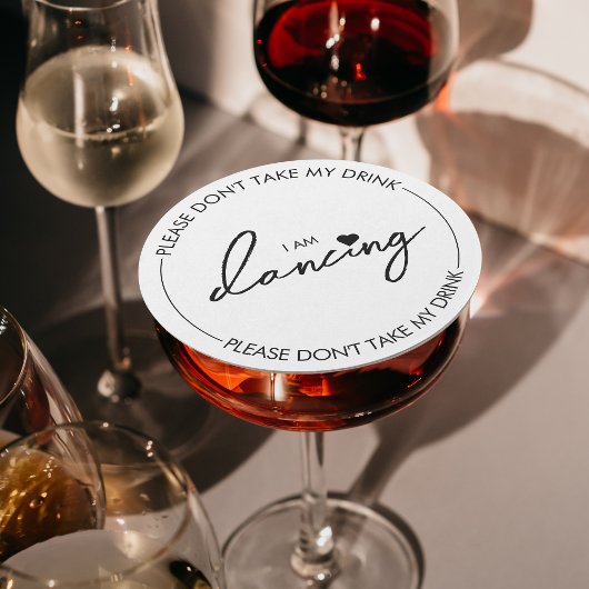 Neem mijn Drink niet aan Ik dans Minimalistisch Mo Ronde Kartonnen Onderzetter