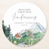 Neem mijn Drink niet | Bondenbloem Ronde Kartonnen Onderzetter (Voorkant)