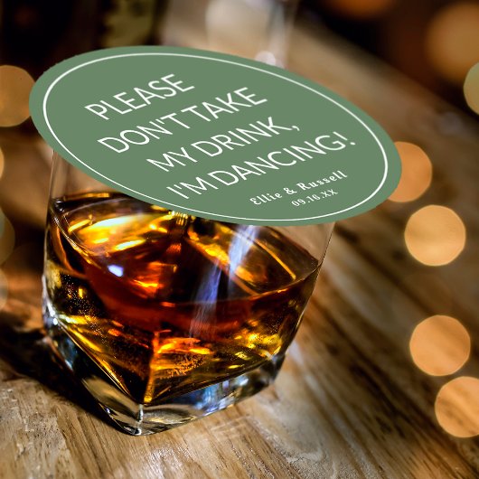 Neem mijn Drink niet, ik ben Dansbruiloft. Ronde Kartonnen Onderzetter