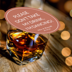Neem mijn Drink niet, ik ben Dansende Wedding Dust Ronde Kartonnen Onderzetter