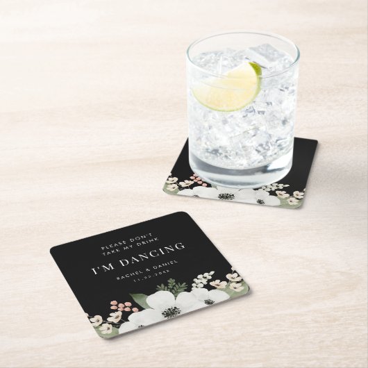 Neem mijn Drink niet, ik danst Floral Botanical. Kartonnen Onderzetters (Insitu)