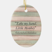 Neem mijn hand, kleine aap - keramische sierbloem keramisch ornament (Achterkant)
