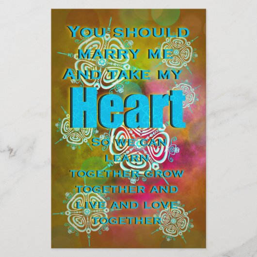 Neem mijn hart briefpapier (Voorkant)