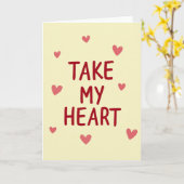 Neem Mijn Hart Liefdeskaart Kaart (Gele Bloem)