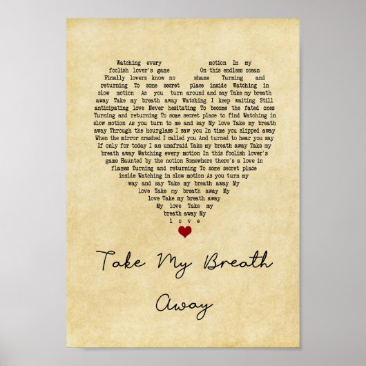 Neem mijn  hartzong lyrische afdruk van de ringweg poster (Voorkant)