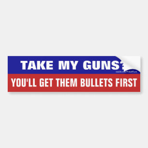 Neem mijn Pistolen? Je krijgt ze als eerste Bumpersticker