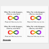 Neem mijn stem neurodiversiteit niet weg rechthoekige sticker (Vel)