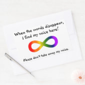 Neem mijn stem neurodiversiteit niet weg rechthoekige sticker (Envelop)