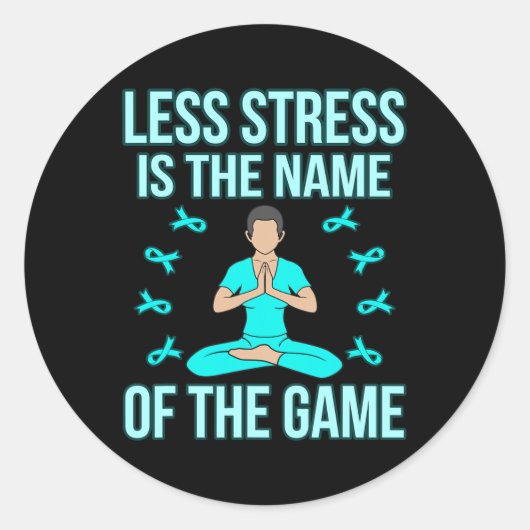 Neem minder stress PTSS-bewustzijn Ribbon Support Ronde Sticker (Voorkant)