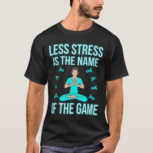 Neem minder stress PTSS-bewustzijn Ribbon Support T-shirt (Voorkant)