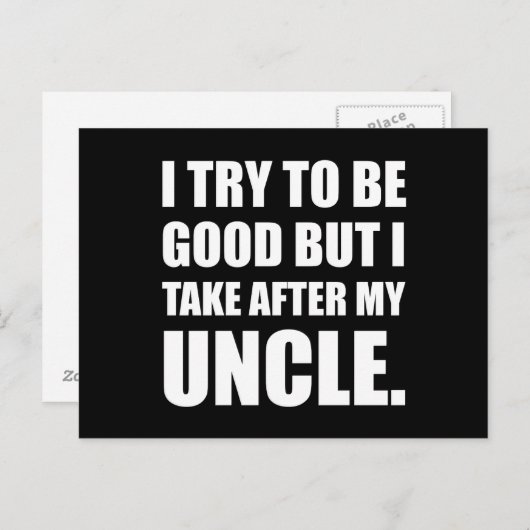 Neem na mijn oom Funny Briefkaart (Voorkant / Achterkant)