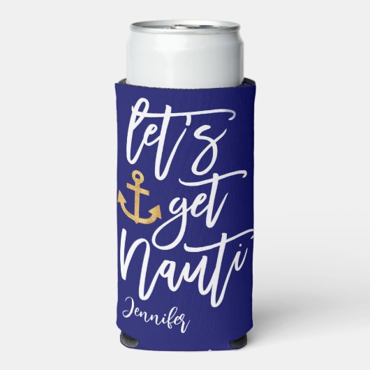 Neem Nauti Beach Bachelorette Bash Seltzer Blikjeskoeler (Seltzer Voorkant)