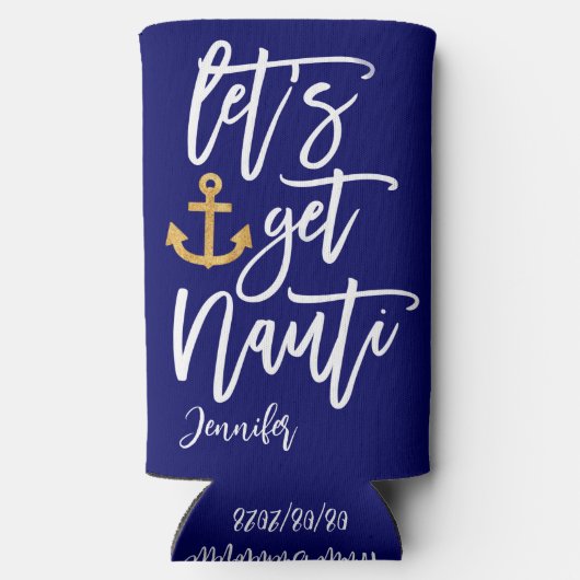 Neem Nauti Beach Bachelorette Bash Seltzer Blikjeskoeler (Achterkant)