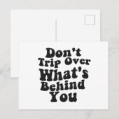 Neem niet over wat er achter je zit. aankondigingskaart (Voorkant / Achterkant)