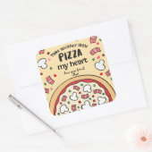 Neem nog een beetje PIZA mijn hart Vierkante Sticker (Envelop)