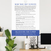 Neem noodrestaurant kennisgeving nieuwe blauwe men poster (Thuiskantoor)