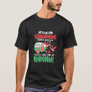Neem nooit Camping van Drunker Flamingo die Drink T-shirt