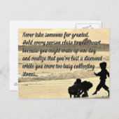 Neem nooit iemand voor verleend citaat briefkaart (Voorkant / Achterkant)