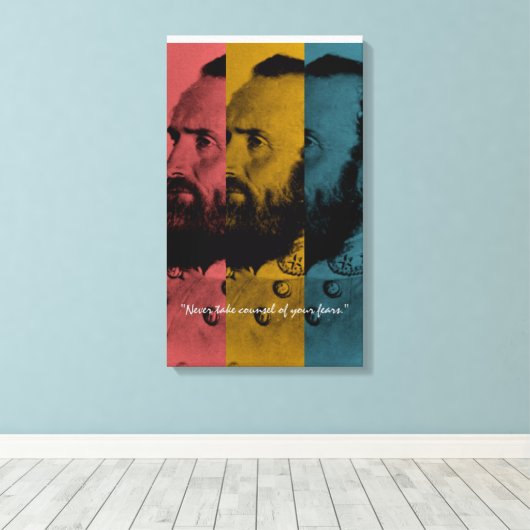 Neem nooit raad van je angsten canvas afdruk (Insitu (Houten vloer))