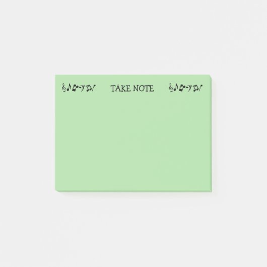 Neem nota van groene Muzieknoten Post-it® Notes (Voorkant)
