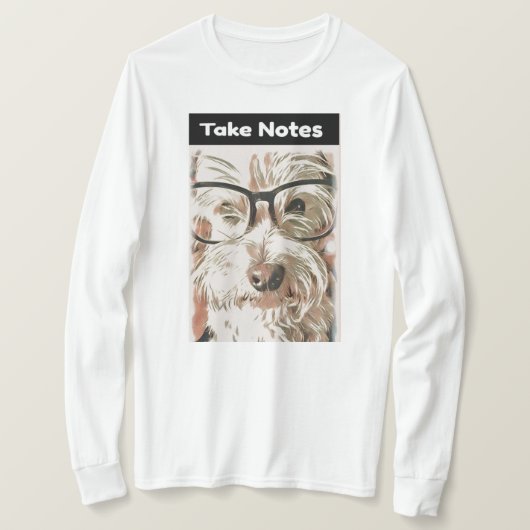 Neem nota van het Shirt van het Lange Sleeve van d (Design voorkant)