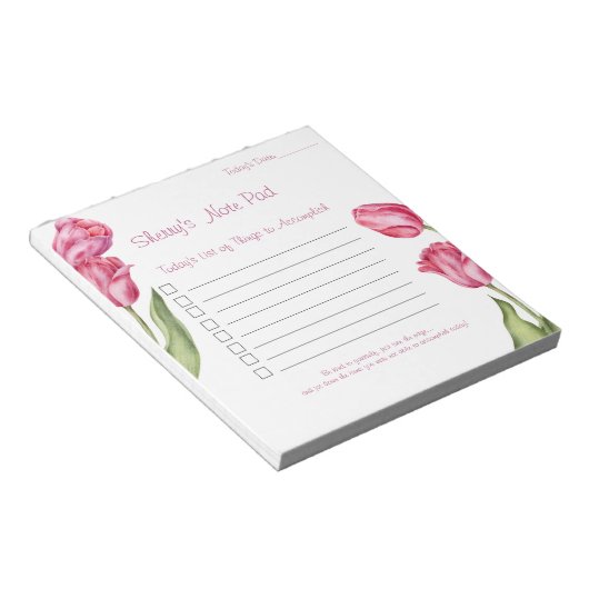 Neem nota van Pad 5.5x6 Grote Tulpdingen om te vol Notitieblok (Schuin)