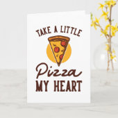 Neem Pizza mijn hart Kaart (Gele Bloem)