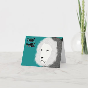 Neem Pride Note Card - Lion in Blauwgroen Kaart