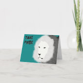 Neem Pride Note Kaart - Lion in Blauwgroen (Voorkant)