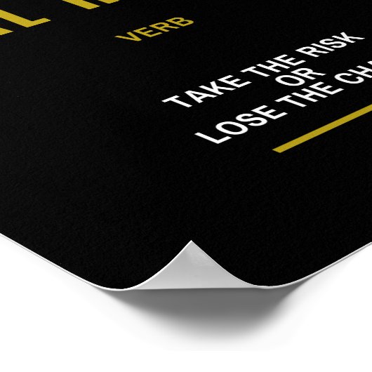 Neem Risico's Inspirerend Citaat Poster (Hoek)