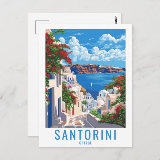 Neem Santorini mee naar huis: Santorini Griekenlan Briefkaart (Voorkant / Achterkant)