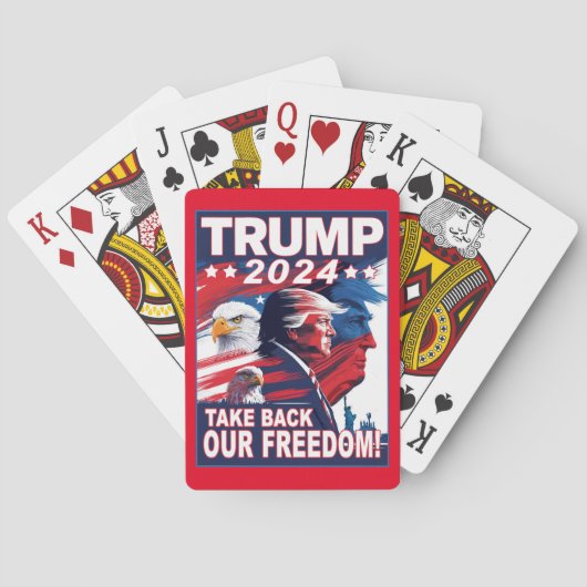 Neem terug ons Freedom Donald Trump profiel 2024 Pokerkaarten (Achterkant)