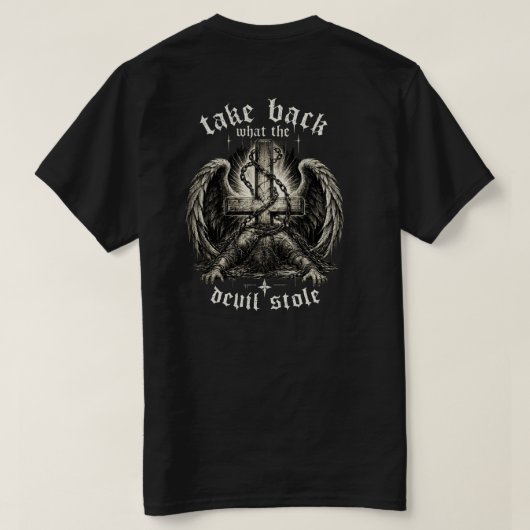 Neem terug wat de duivel stal T-shirt (Design achterkant)