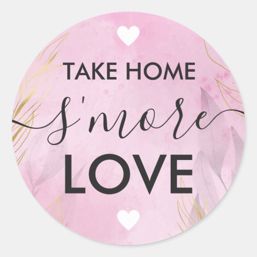 Neem Thuis S'more Liefde Paarse Botanische Sticker (Voorkant)