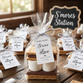 Neem Thuis S'more Liefde Trouwkaart Cadeaulabel