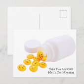 Neem twee en bel me 's ochtends. briefkaart (Voorkant / Achterkant)