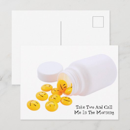 Neem twee en bel me 's ochtends. briefkaart (Voorkant / Achterkant)