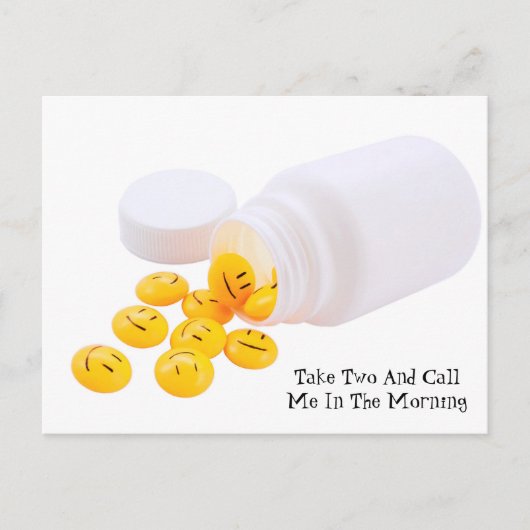 Neem twee en bel me 's ochtends. briefkaart (Voorkant)