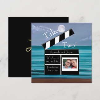 Neem Twee, sla het strand op met de datum van het  Save The Date