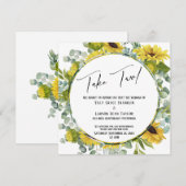 Neem twee Waterverf Floral Postponed Weddencard Kaart (Voorkant / Achterkant)